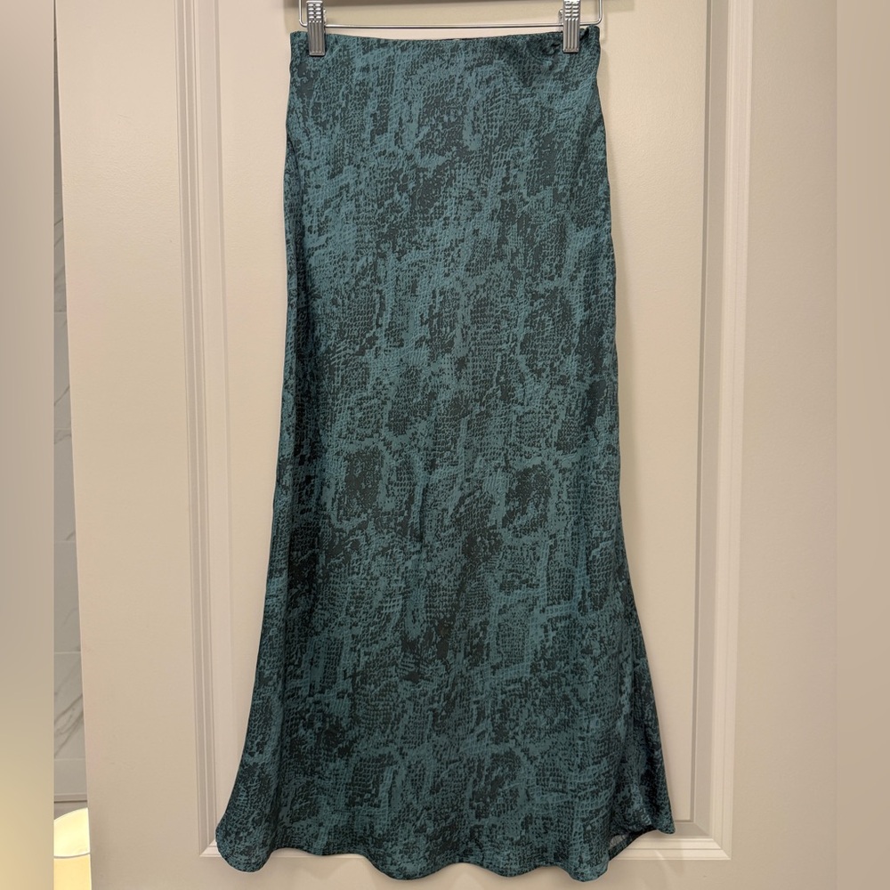 a new day Teal Patterned Maxi Skirt